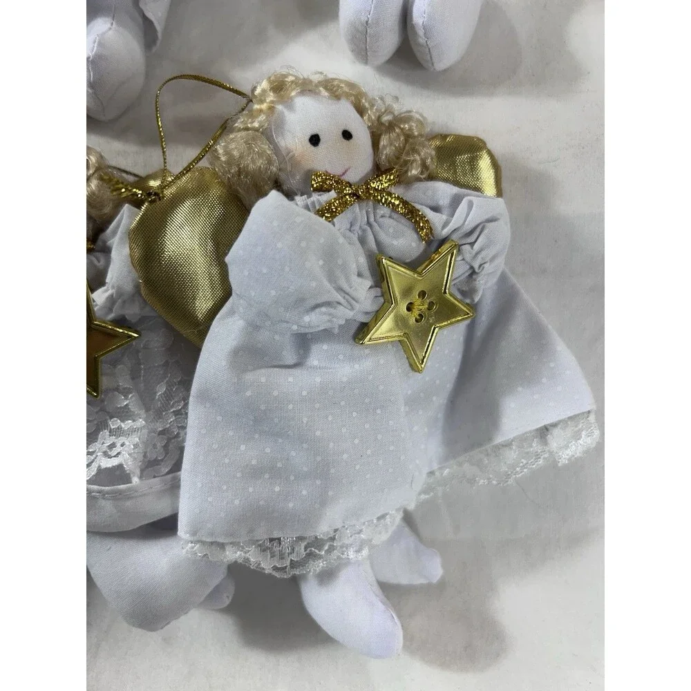 Vintage Lot of 10 Four Star International Plush Angel Christmas Ornaments 2000